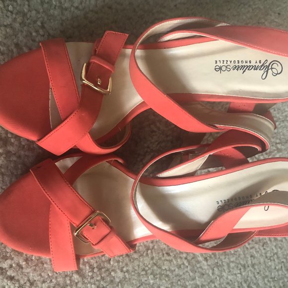 Orange Strappy Sandals - Picture 3 of 8